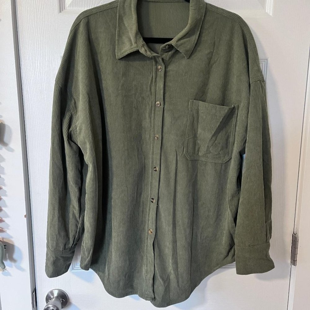 Dokotoo Womens Long Sleeved Button Down Corduroy Shirt, Extra Large (XL)